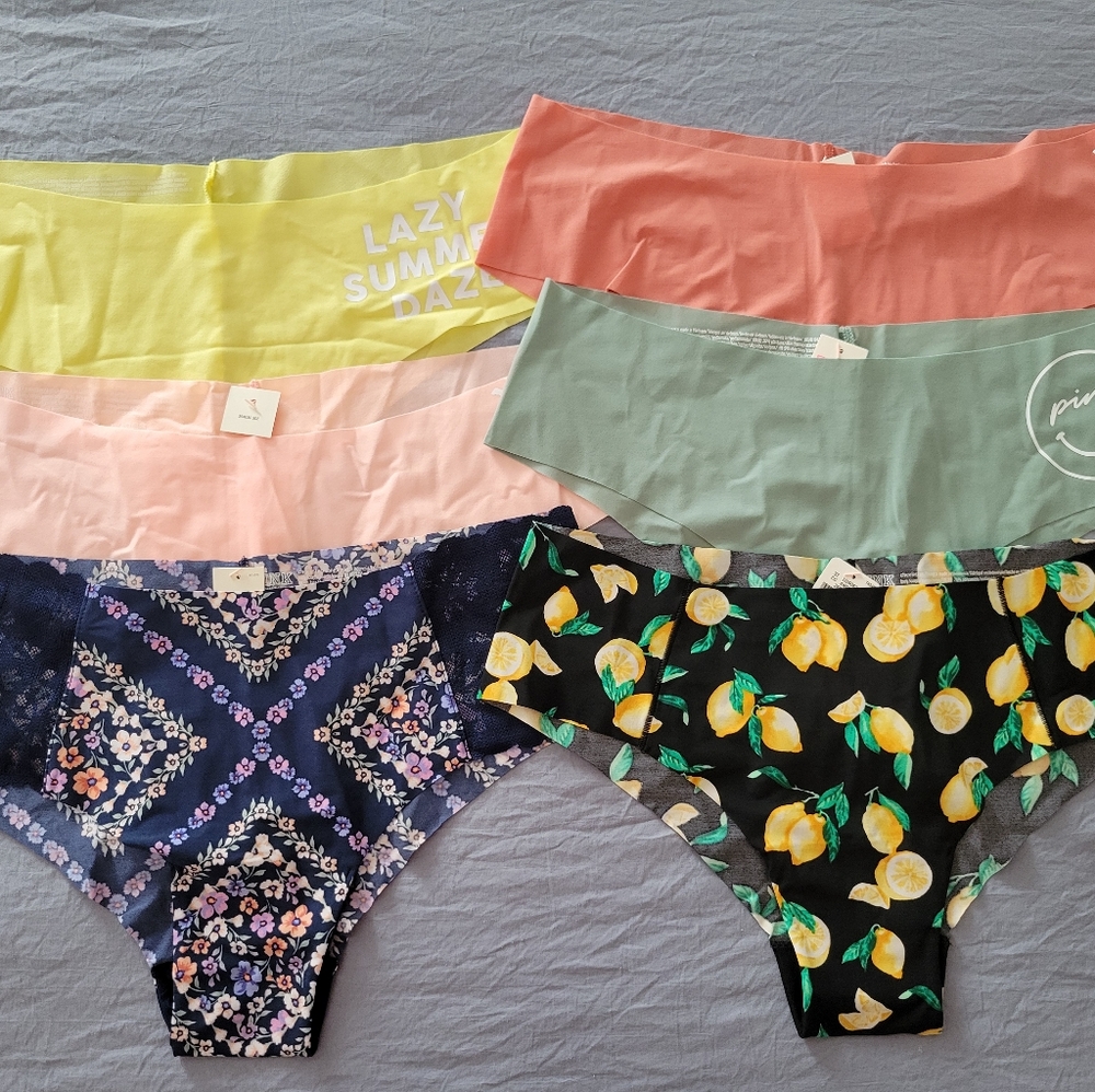 Victoria's Secret Pink Panties Lot of 6 Size Large